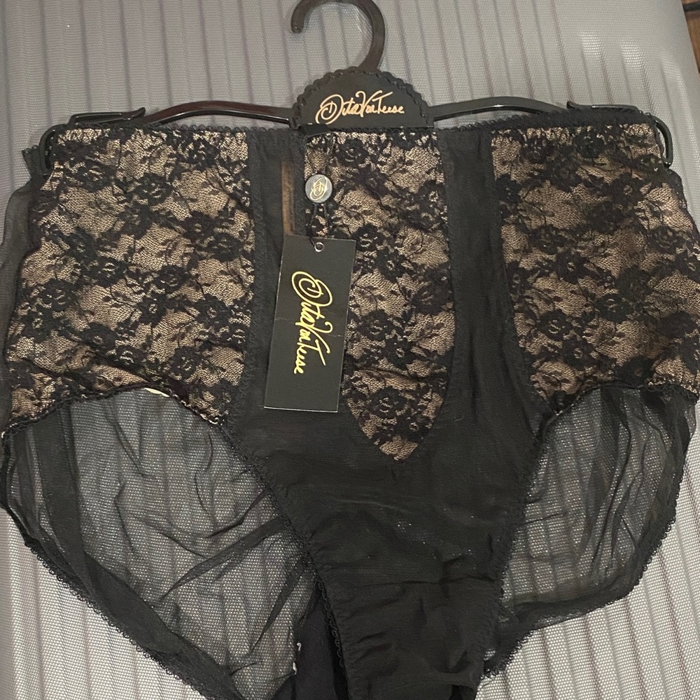 Dita Von Teese Elegant Black Lace Panties